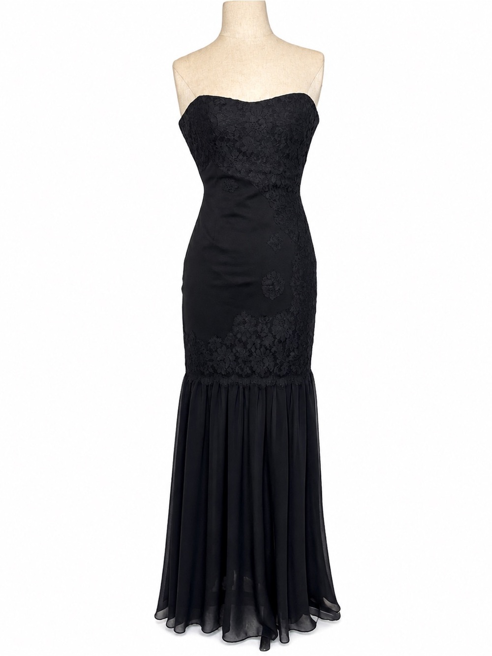 Aidan Mattox Strapless mermaid embroidered evening gown 0